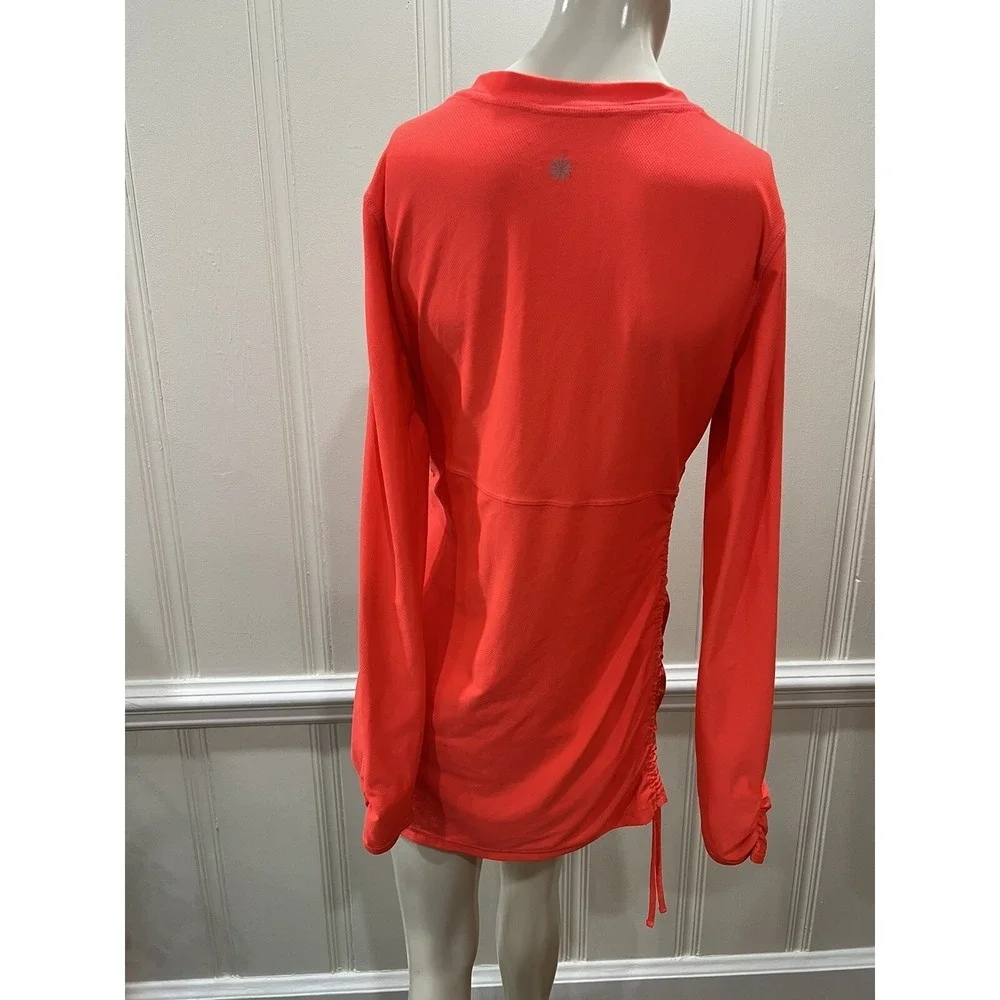 Athleta Long Sleeve V Neck Wick It Kaftan CoverUp Shirt Womens Thumbholes M